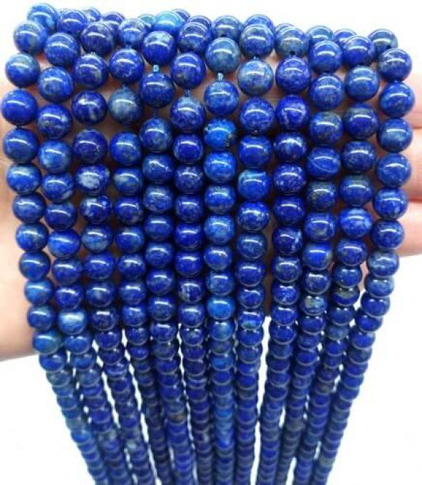 Perles Lapis lazuli au fil 