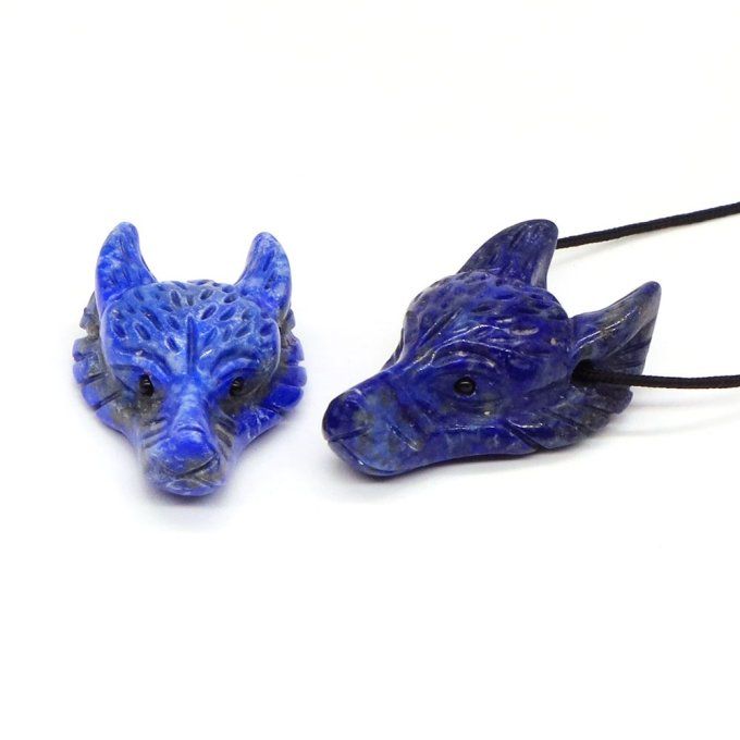 Pendentif Tête de loup Lapis lazuli