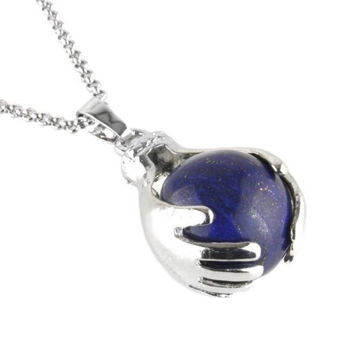 Pendentif Lapis lazuli boule et main