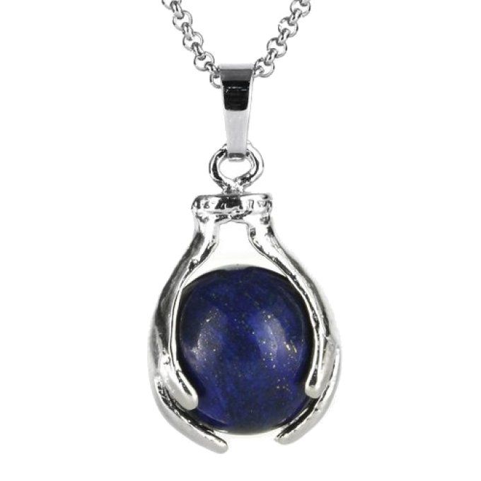 Pendentif Lapis lazuli boule et main