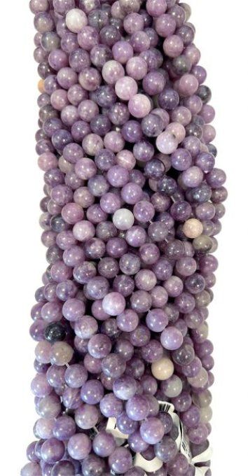 Perles Lépidolite au fil