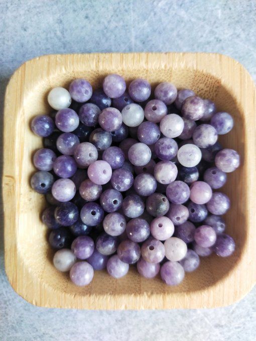 Perle Lépidolite à l'unité