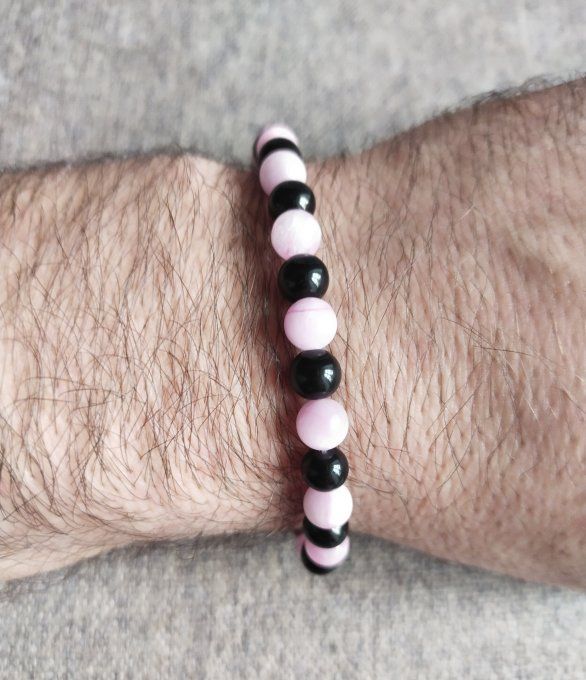 Bracelet Obsidienne / kunzite