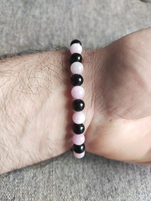 Bracelet Obsidienne / kunzite