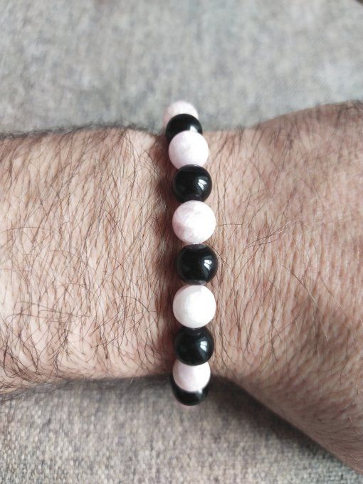 Bracelet Obsidienne / kunzite