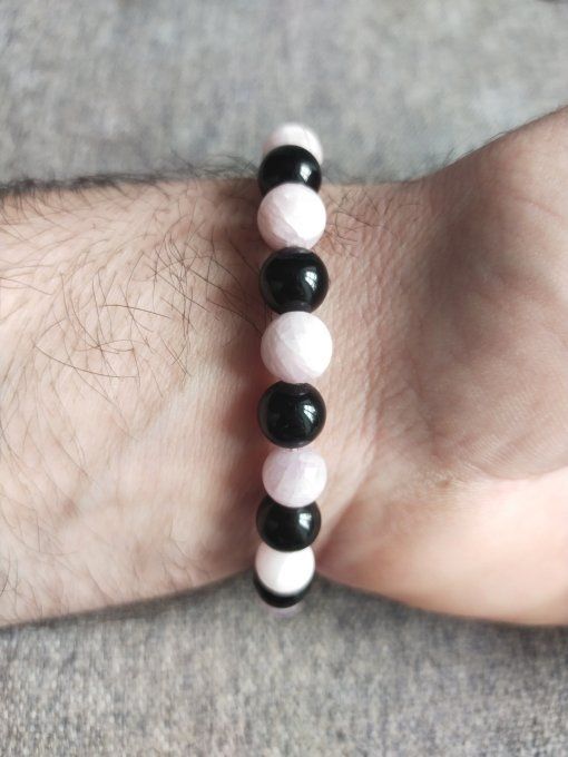Bracelet Obsidienne / kunzite