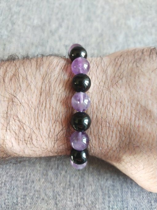 Bracelet Améthyste / Tourmaline