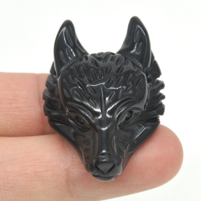 Tête de loup Obsidienne