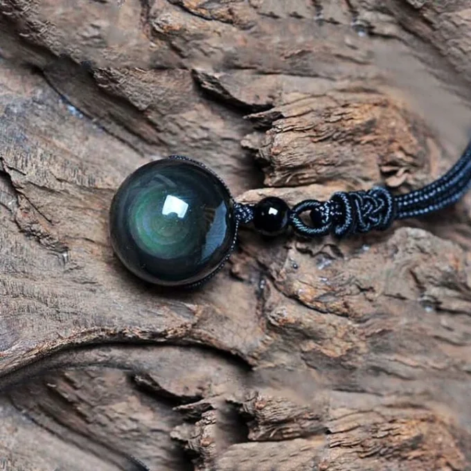 Pendentif Obsidienne Oeil Celeste