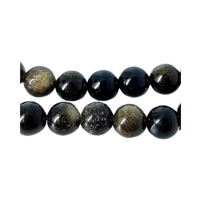 Perle Obsidienne dorée à l'unité
