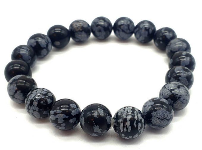 Perle Obsidienne flocon de neige à l'unité