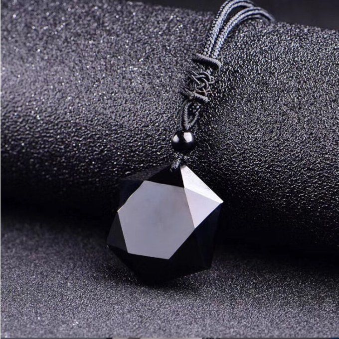 Pendentif Obsidienne hexagonale