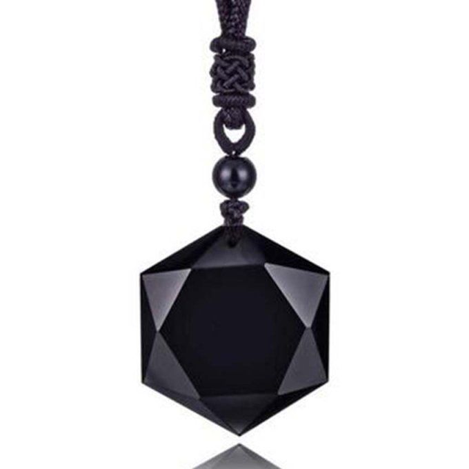 Pendentif Obsidienne hexagonale - Copie