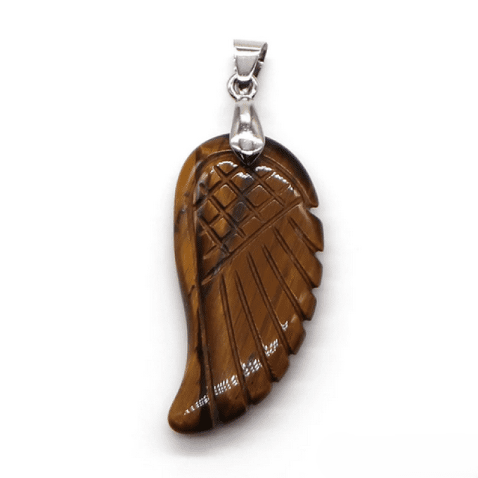 Pendentif Oeil de tigre aile d'ange