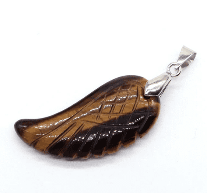 Pendentif Oeil de tigre aile d'ange