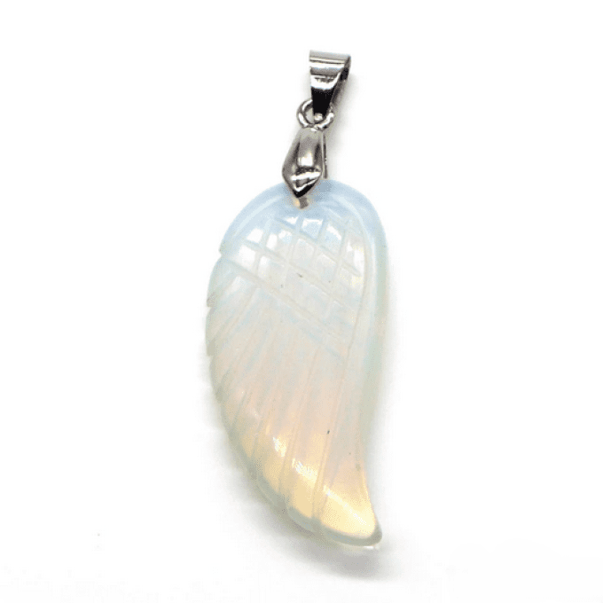 Pendentif Opaline aile d'ange