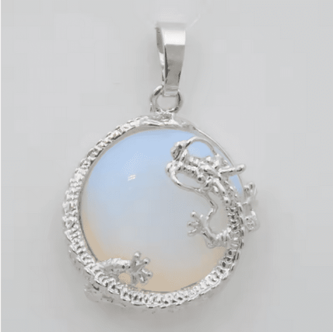 Pendentif dragon Opaline