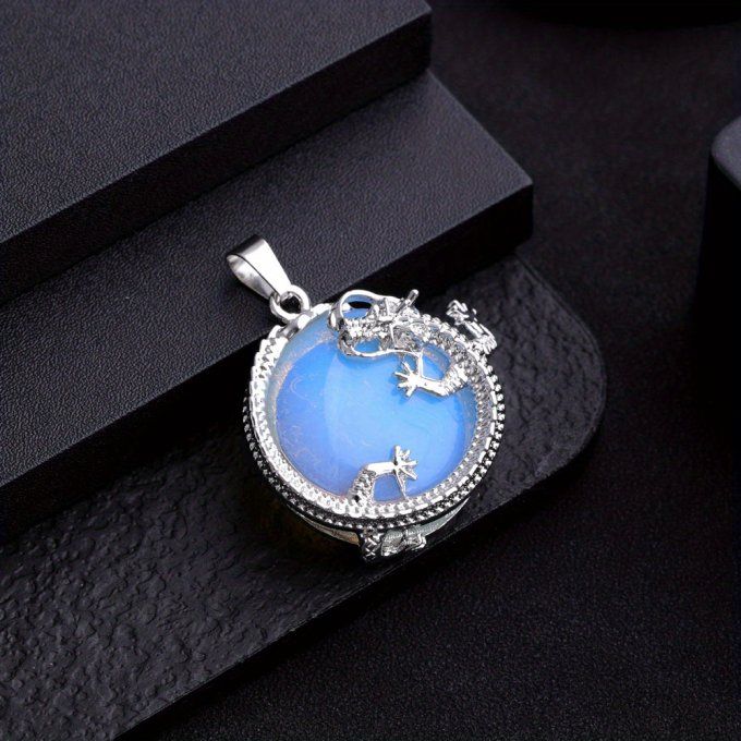 Pendentif dragon Opaline