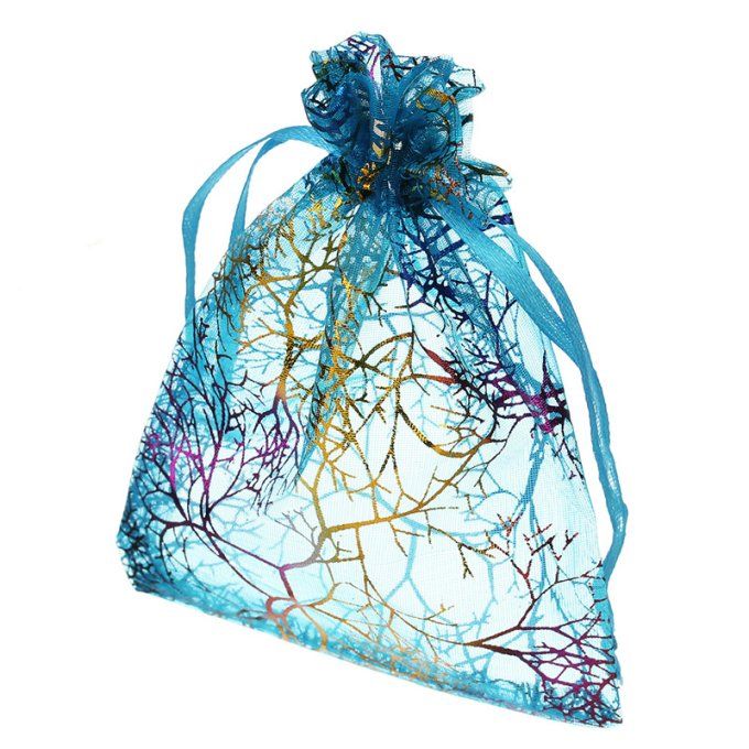 Sac organza corail bleu