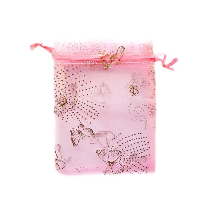 Sac organza papillon rose