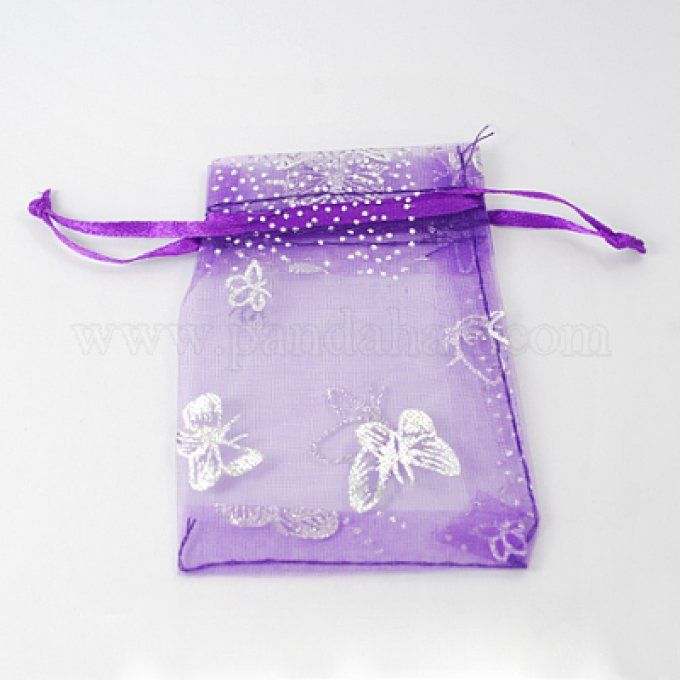 Sac organza papillon violet