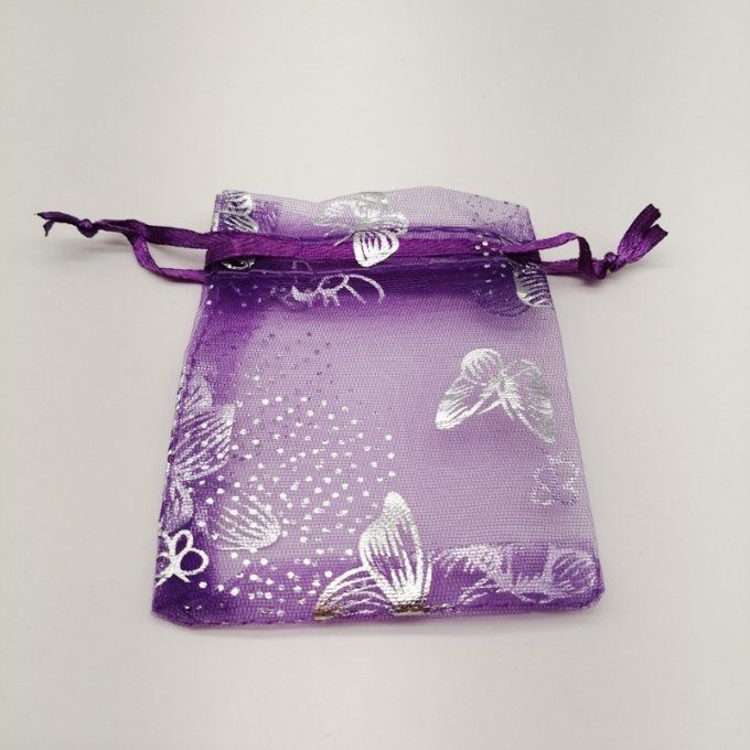 Sac organza papillon violet