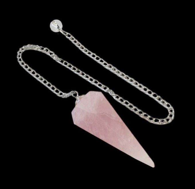 Pendule cone Quartz rose