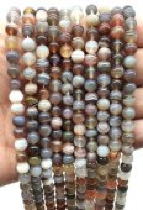 Perles Agate de botswana au fil