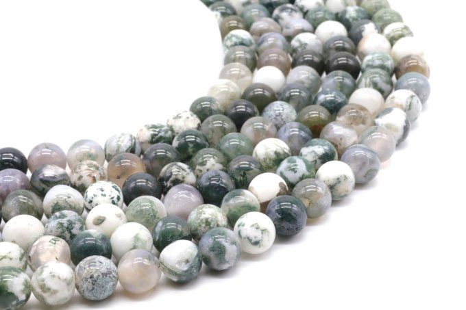 Perles Agate arbre au fil