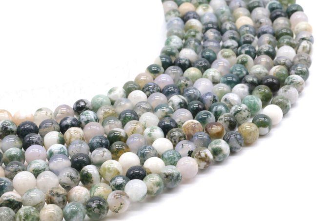 Perles Agate arbre au fil