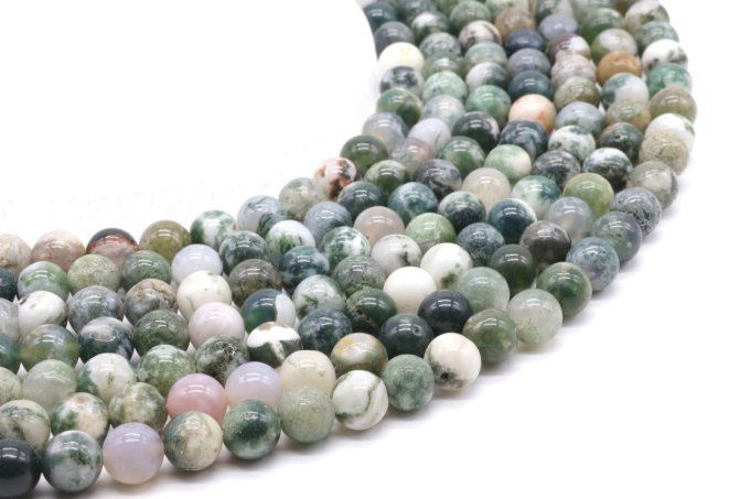 Perles Agate arbre au fil