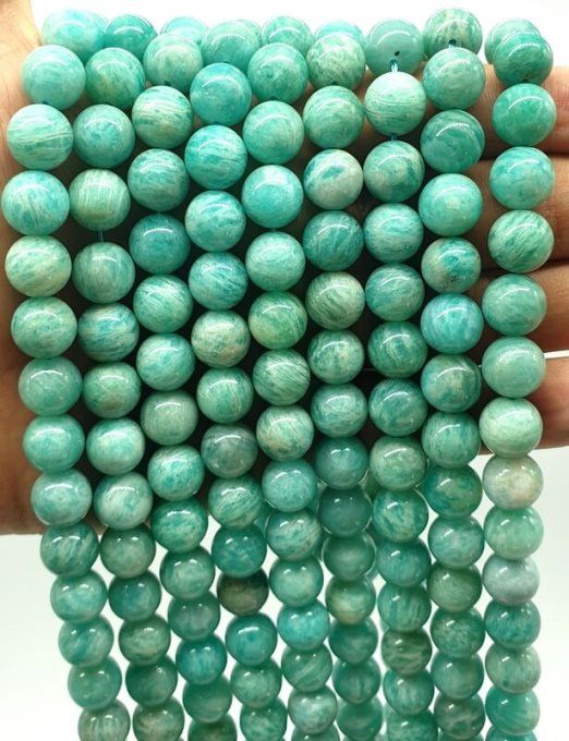 Perles Amazonite au fil