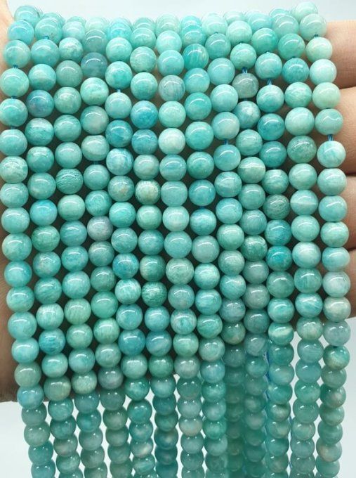 Perles Amazonite au fil