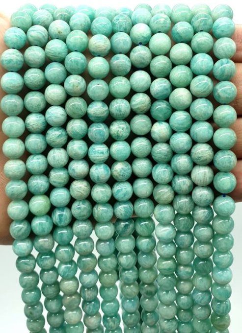 Perles Amazonite au fil