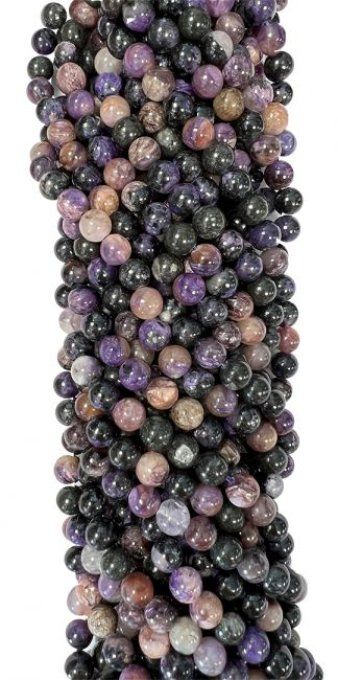 Perles Charoite au fil