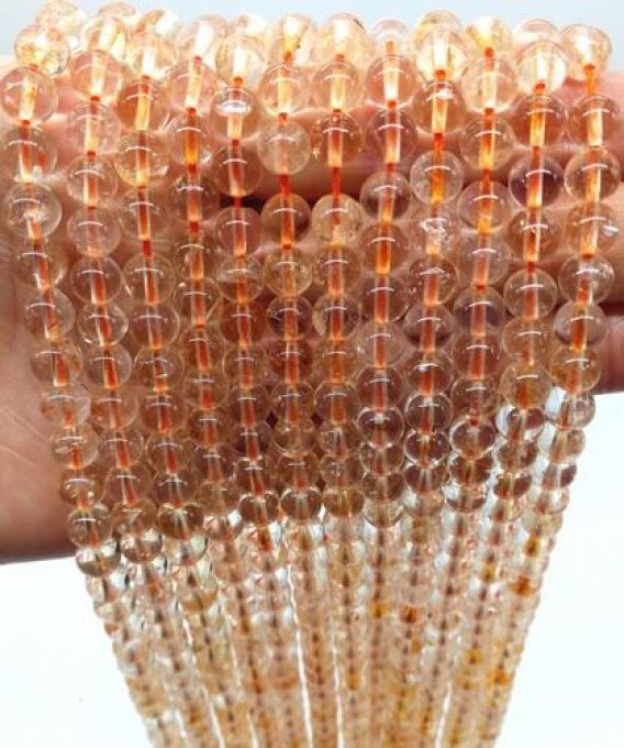 Perles Citrine au fil
