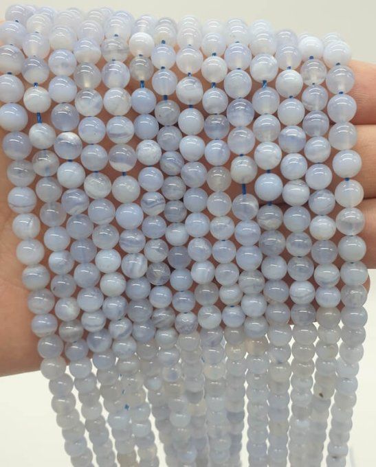 Perles Calcédoine au fil