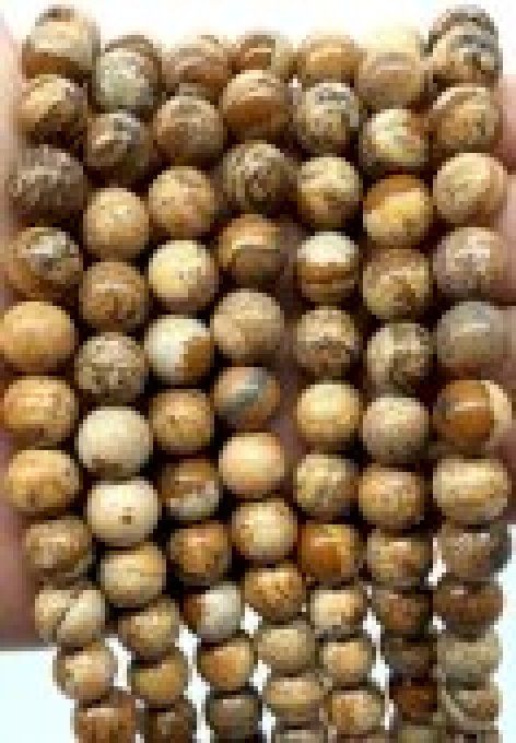 Perles Jaspe paysage au fil