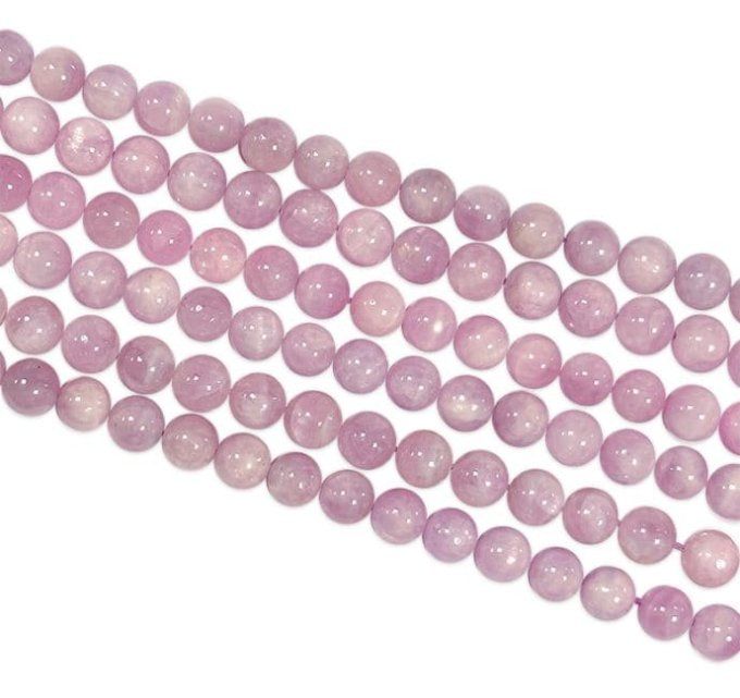 Perles Kunzite au fil