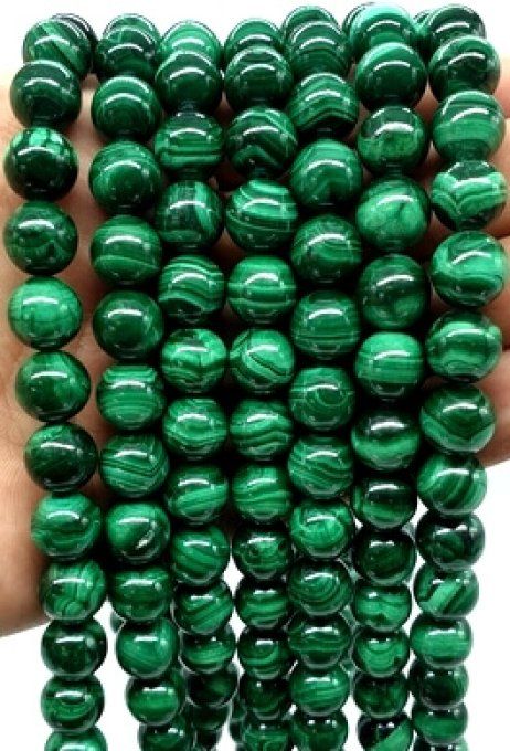 Perles Malachite au fil