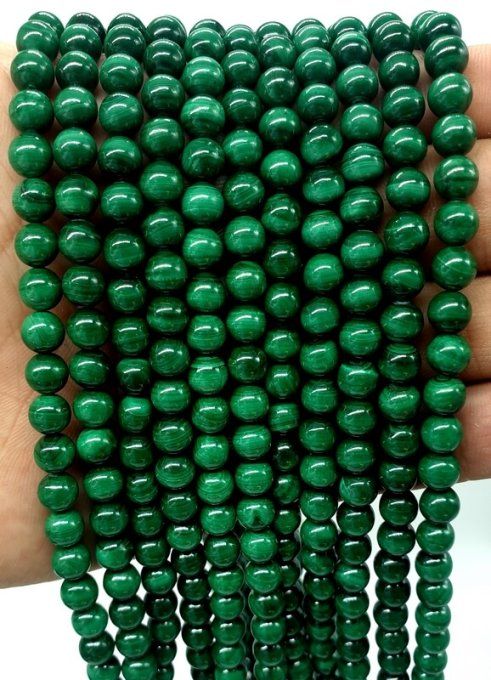 Perles Malachite au fil
