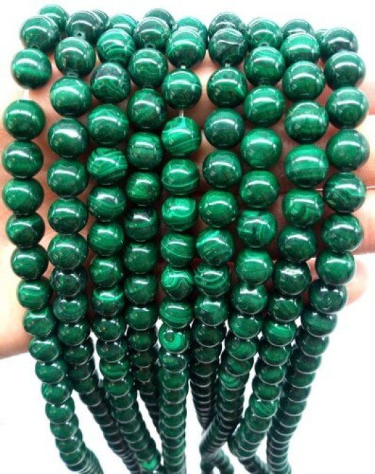 Perles Malachite au fil