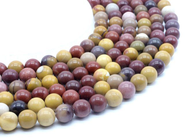 Perles Jaspe mokaite au fil