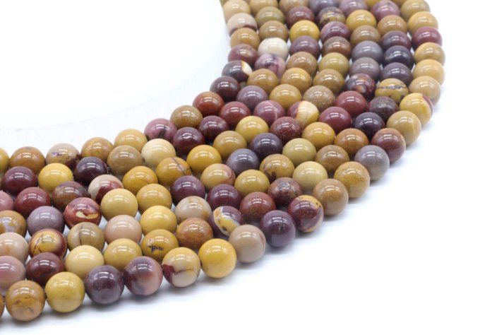 Perles Jaspe mokaite au fil