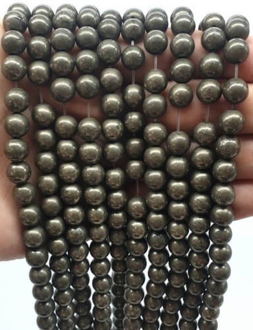 Perles Pyrite au fil