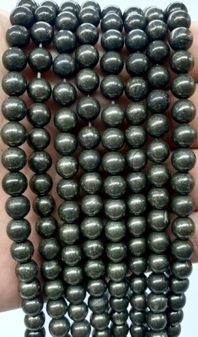 Perles Pyrite au fil