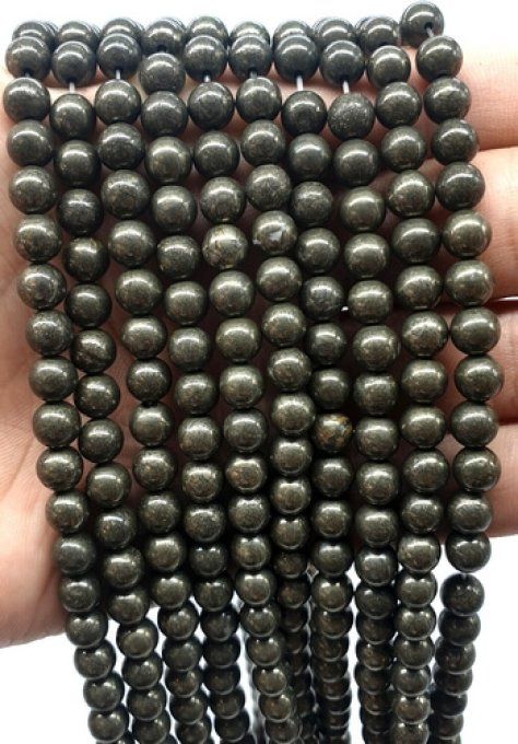 Perles Pyrite au fil