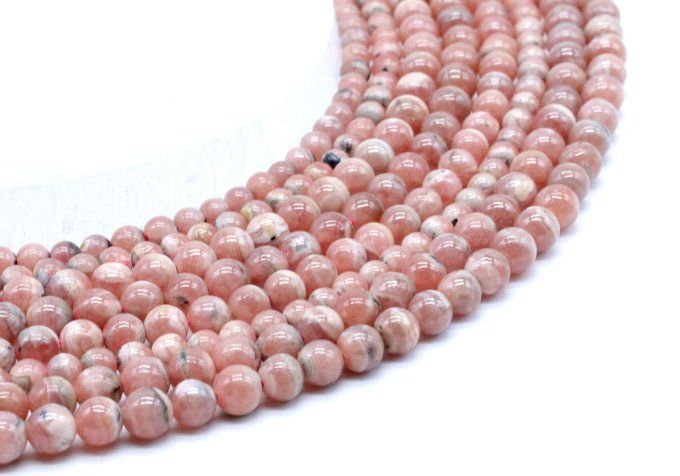 Perles Rhodochrosite au fil