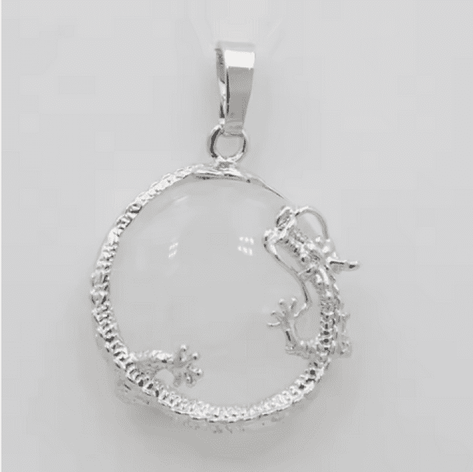 Pendentif dragon Quartz / Cristal de roche