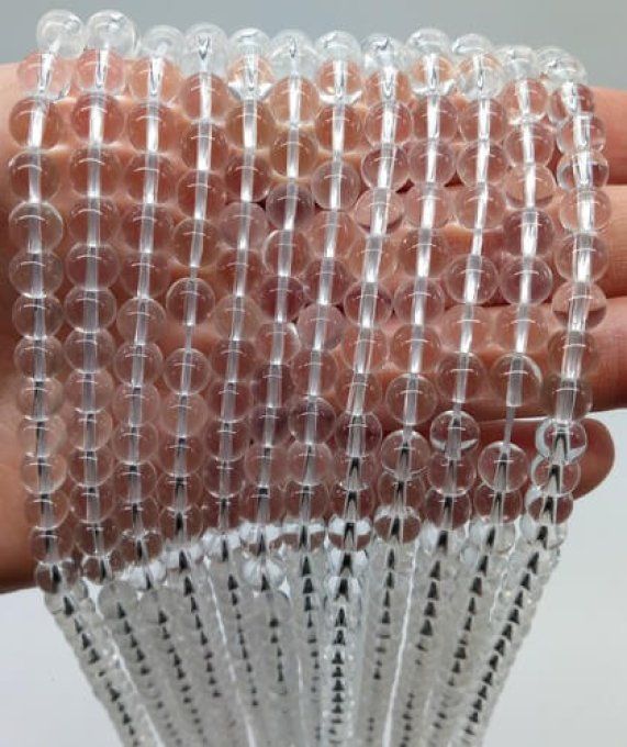 Perles Quartz / Cristal de roche au fil